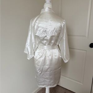 Elegant White Satin Robe